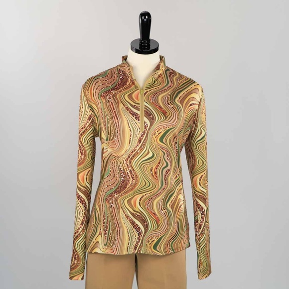 LONG SLEEVE ANIMAL PRINT GOLF TOP - Picture 3 of 3